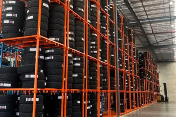 Tire Stillages in Warehouse