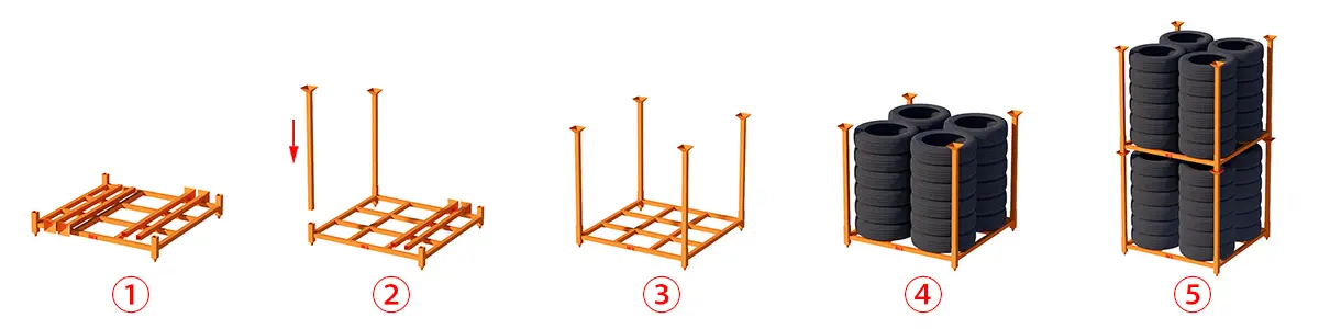 Foldable tire rack usage