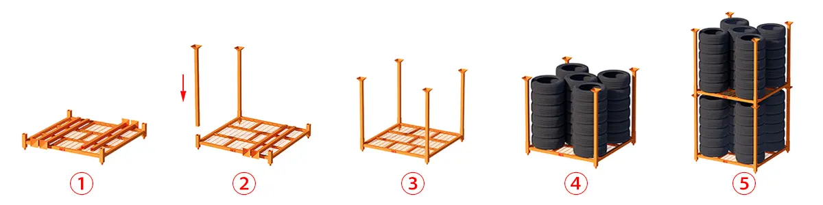 Foldable tire rack usage